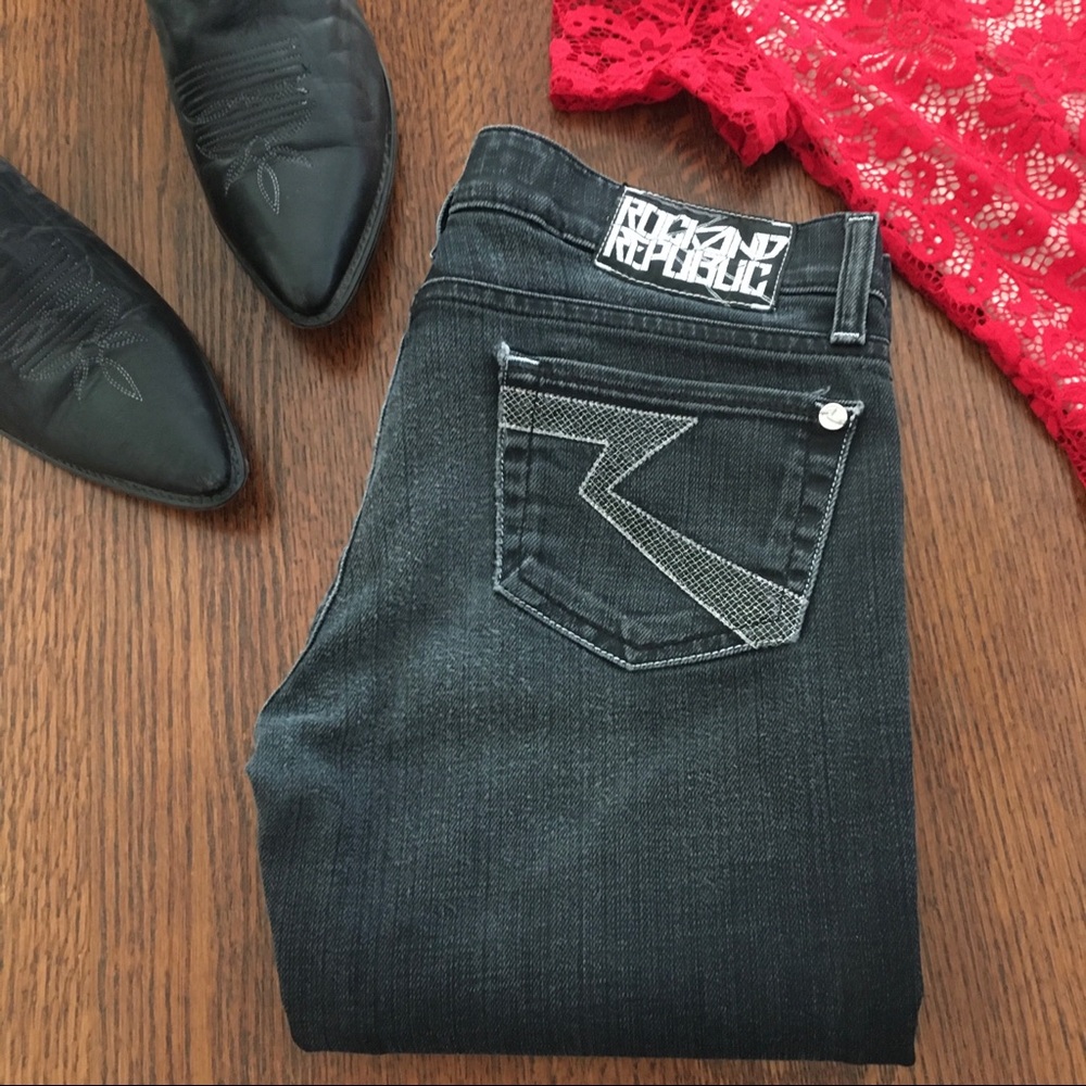 Rock & Republic | Straight Leg Black Denim Jeans